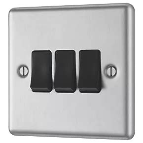 screwfix light switches brushed steel